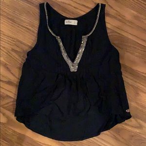 Hollister Black Embellished Tank/ Cami ~ size S
